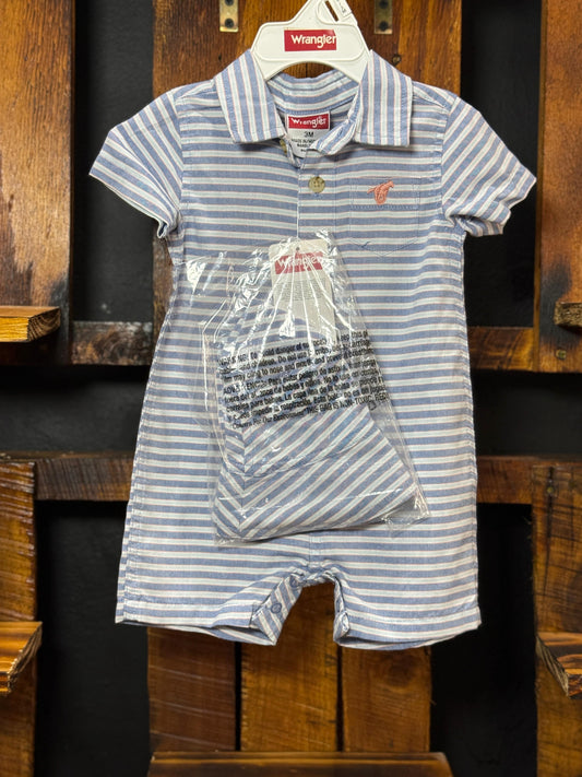 MAMELUCO Y GORRO WRANGLER TALLA 0 3M