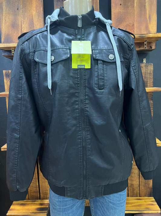 JACKET REFENERY REPUBLIC  CUERINA NEGRA TALLA XL